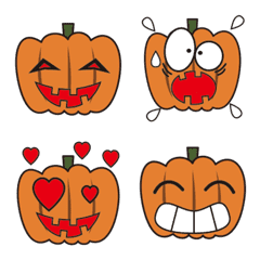 [LINE絵文字] ハロウィンのカボチャ表情絵文字の画像