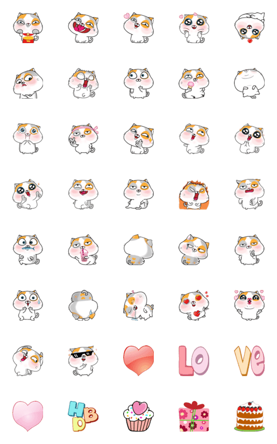 [LINE絵文字]Mumu fat meow emojiの画像一覧