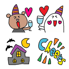 [LINE絵文字] Lilo friends halloween party emojiの画像