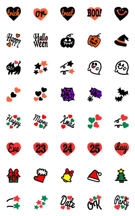 [LINE絵文字]秋冬★ハロウィン＆クリスマスの画像一覧
