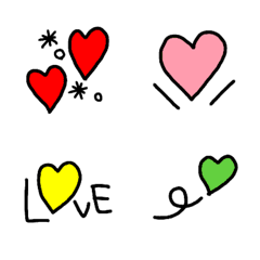 10色 絵文字 ハートセットの絵文字メイン画像
