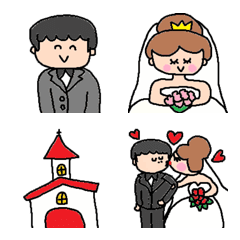 [LINE絵文字] ハッピーウェディング 結婚絵文字の画像