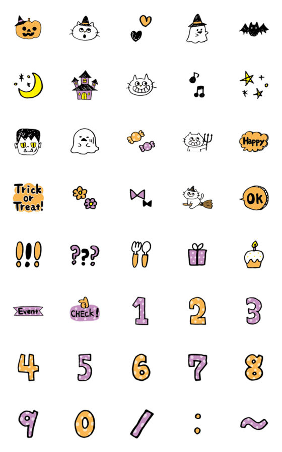 [LINE絵文字]★ハロウィン＆日付絵文字★の画像一覧