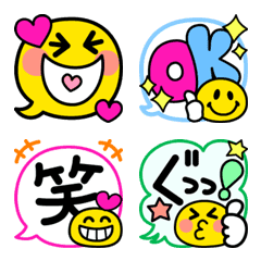 [LINE絵文字] カラフル♡ふきだし絵文字の画像