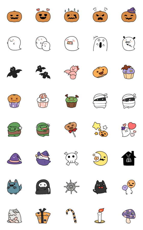 [LINE絵文字]ゆるかわハロウィン絵文字の画像一覧