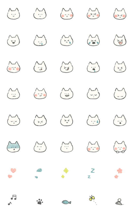 [LINE絵文字]ねこちゃん絵文字の画像一覧