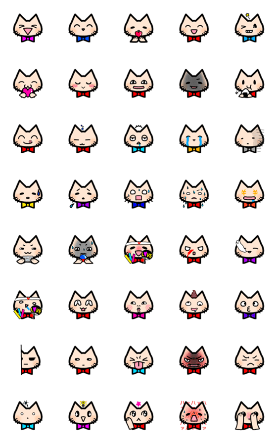 [LINE絵文字]蝶ネクタイねこ その2の画像一覧