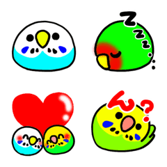 [LINE絵文字] もっちりインコの盛り合わせ絵文字の画像