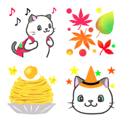 雨猫3☆秋に使いやすい絵文字の絵文字メイン画像