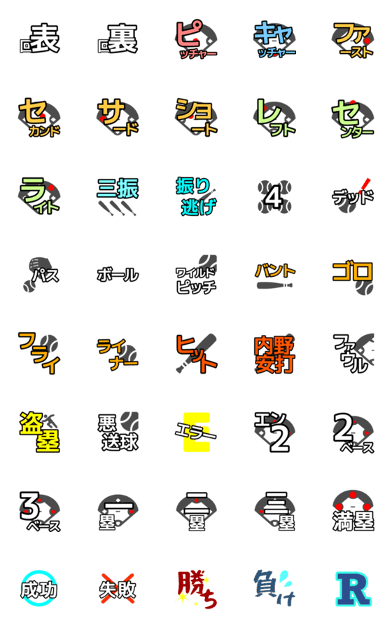 [LINE絵文字]野球実況入力支援1の画像一覧
