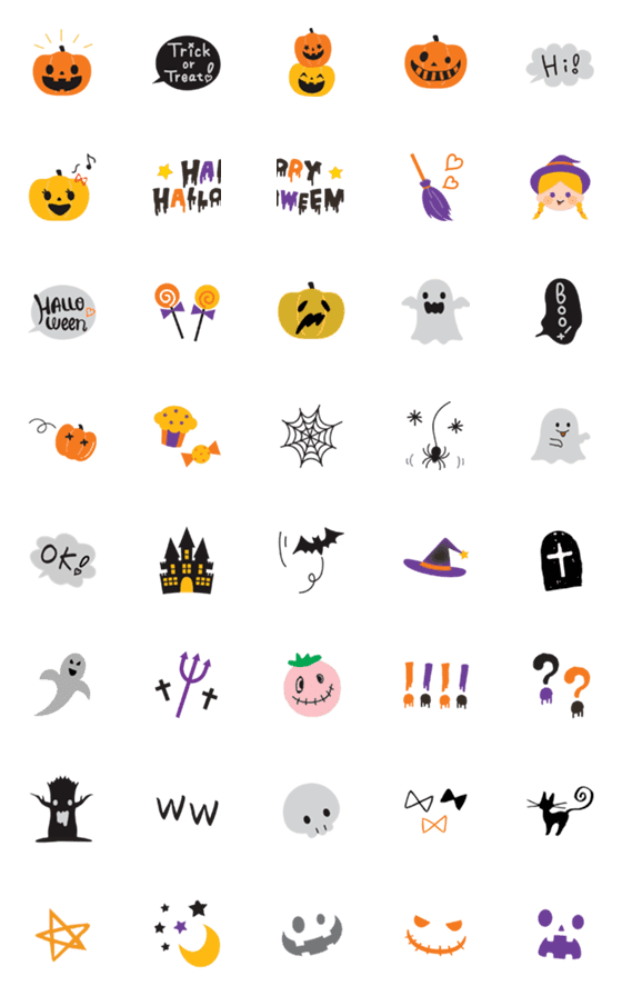[LINE絵文字]★ハロウィン♡絵文字の画像一覧