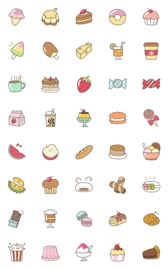 [LINE絵文字]Sweets！の画像一覧