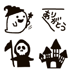 [LINE絵文字] 使いやすい白黒ハロウィンの画像