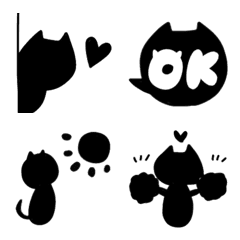[LINE絵文字] 黒猫シルエット3の画像