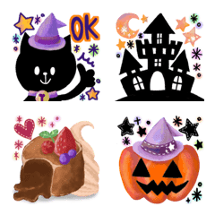 [LINE絵文字] 黒猫のハロウィンの画像