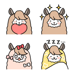 [LINE絵文字] ゆるかわいいリャマちゃん絵文字の画像