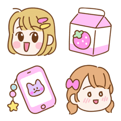 [LINE絵文字] lovely girls Emojiの画像