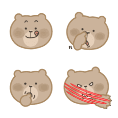 [LINE絵文字] Cute and Fun Brown bear Brobe emojiの画像