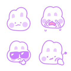 [LINE絵文字] Simple Purple cloud rabbit pposong-iの画像