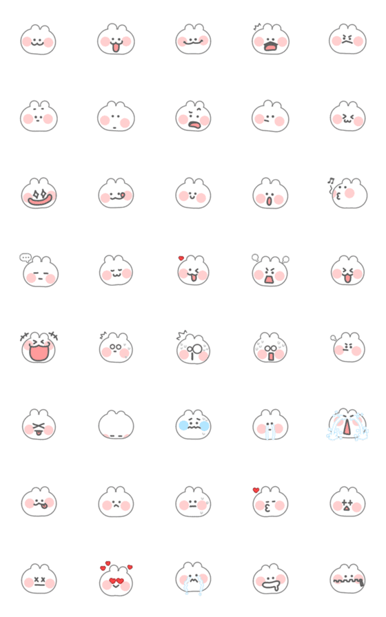 [LINE絵文字]Chubby Chubby Rabbit TonTonの画像一覧