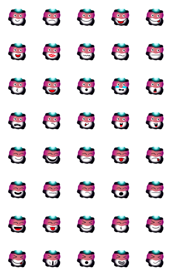 [LINE絵文字]Handdrawn Little Ninja Emojiの画像一覧