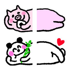 [LINE絵文字] つなげて楽しい！ゆかいな動物たちの画像