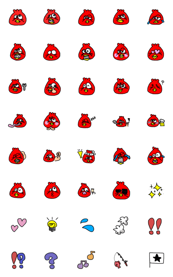 [LINE絵文字]赤いハトのドーブ君の画像一覧