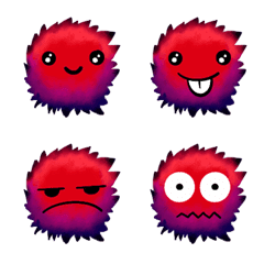 [LINE絵文字] Handdrawn Red Bacteria Emojiの画像