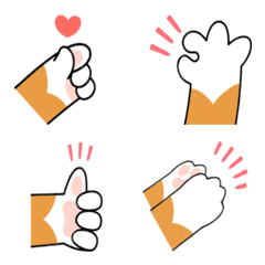 [LINE絵文字] Corgi dog claw gesture stickerの画像