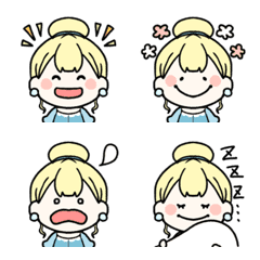[LINE絵文字] ゆるかわいいシンデレラちゃん絵文字の画像
