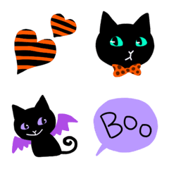 [LINE絵文字] 黒猫ちゃんのハロウィン絵文字♪の画像