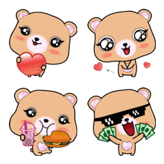 [LINE絵文字] Kiki cute bear girl emojiの画像