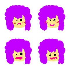[LINE絵文字] 紫の髪の子の画像