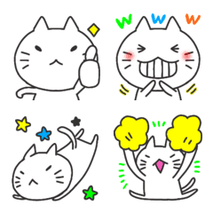 [LINE絵文字] 白いねこさんの絵文字の画像