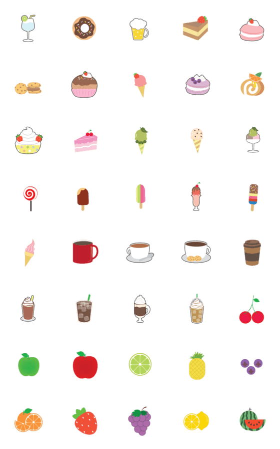 [LINE絵文字]Cute Food emojiの画像一覧