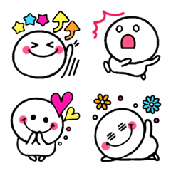 [LINE絵文字] 白くて丸いましゅまるスマイルの絵文字☆の画像