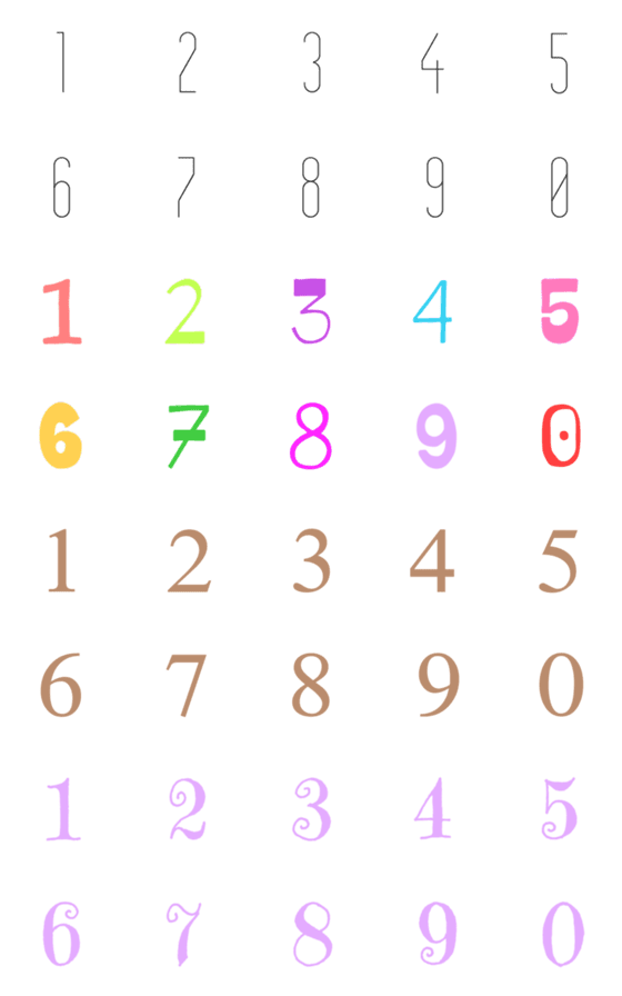 Line絵文字 おしゃれな 数字 ばっかり 絵文字 40種類 1円