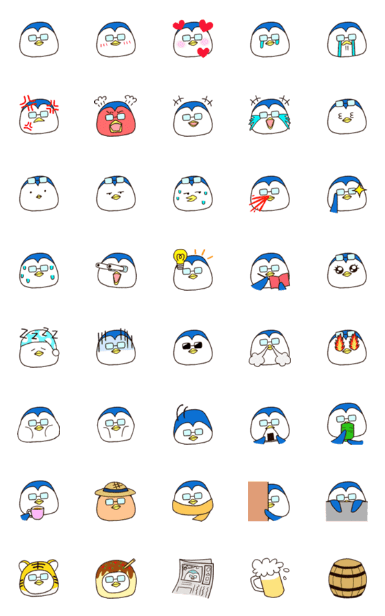 [LINE絵文字]ビヤ樽ペンギン、ミキちゃんの絵文字の画像一覧