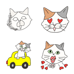 [LINE絵文字] 使える表情しかない三毛猫の絵文字の画像