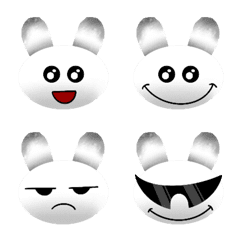 [LINE絵文字] Handdrawn White Rabbit Emojiの画像