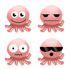[LINE絵文字] Handdrawn Little Octopus Emojiの画像
