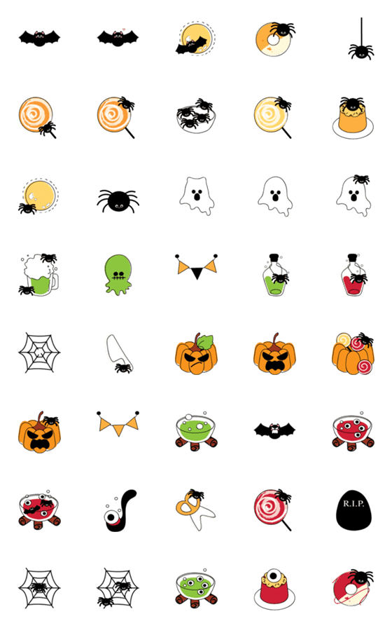 [LINE絵文字]Cute Halloween itemsの画像一覧
