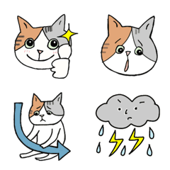 [LINE絵文字] 大人かわいい三毛猫にゅんの絵文字の画像