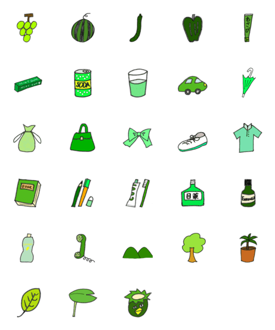 [LINE絵文字]green emojiの画像一覧