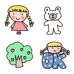 [LINE絵文字] Cute blond hair girl Riko emoji 1の画像