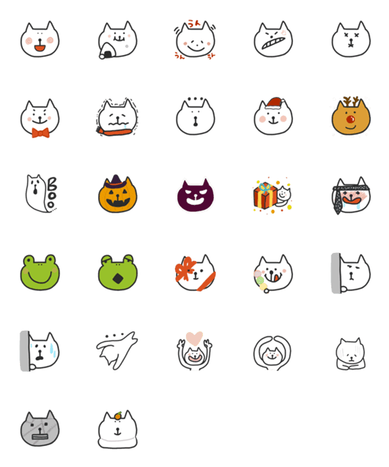 [LINE絵文字]cat-simple4の画像一覧