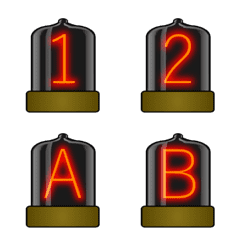 [LINE絵文字] Steampunk nixie tube  font (ENG)の画像
