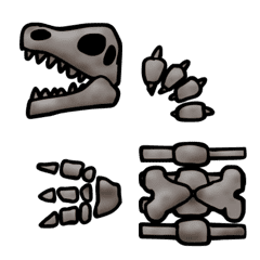 [LINE絵文字] 恐竜の骨、化石プレイキットの画像