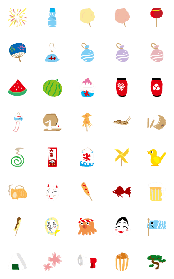 [LINE絵文字]夏祭りですの画像一覧
