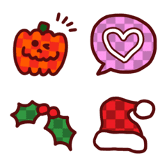 [LINE絵文字] 可愛いチェック♥️ハロウィン＆クリスマスの画像